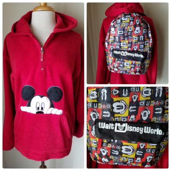 Disney Jackets & Blazers - Disney Retro Mickey Mouse Backpack & Hoodie